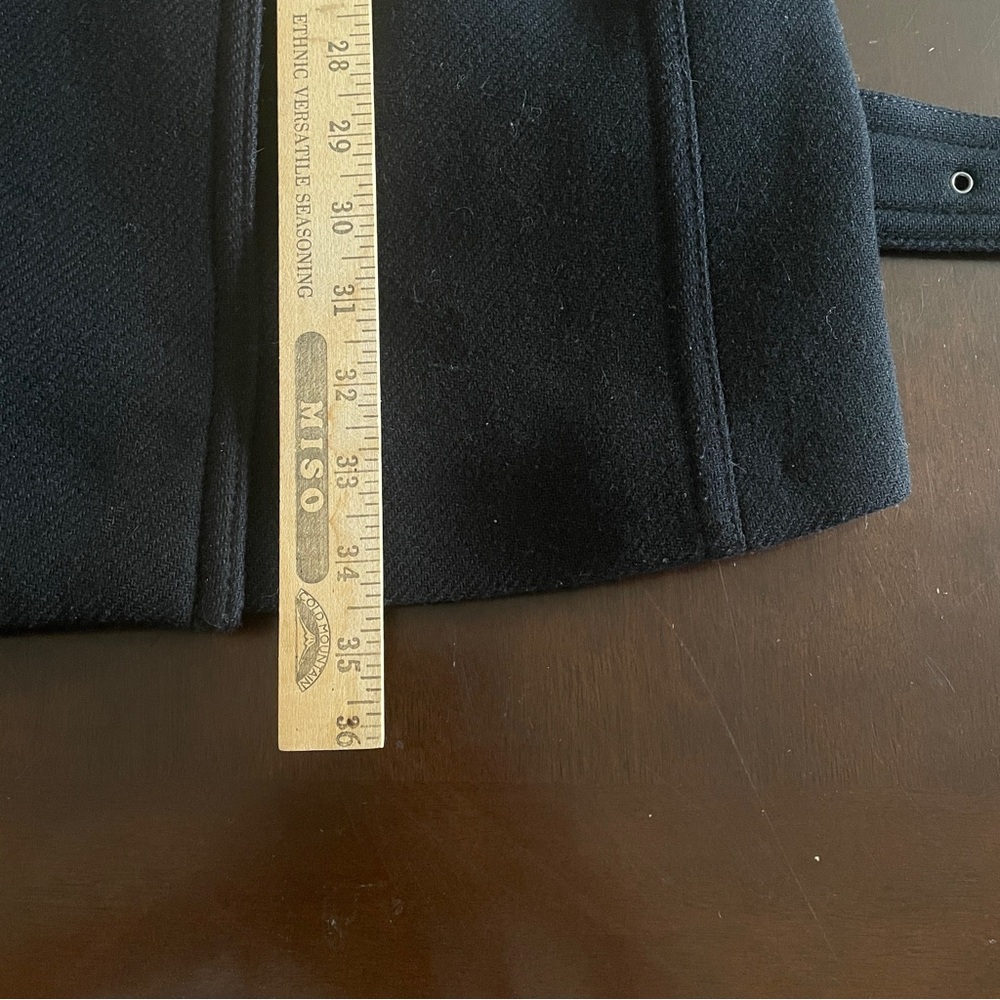 BURBERRY BRIT Luxury Wool Black Cashmere Trench Coat Jacket Structural Carcoat - Picture 16 of 16